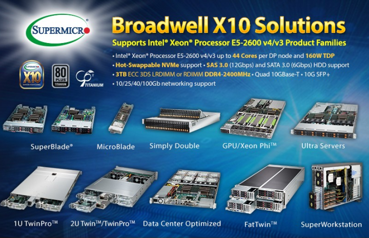 Supermicro Broadwell X10 Solutions
